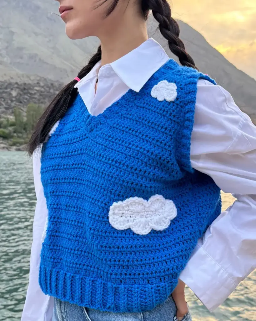 Cloud Crochet Vest