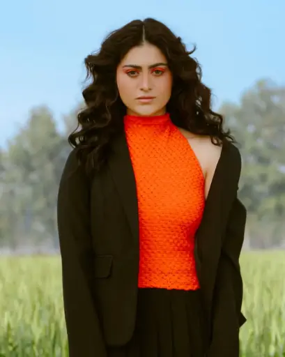 Crochet Orange Backless Top