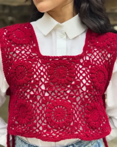 Blusa Crochet Vest